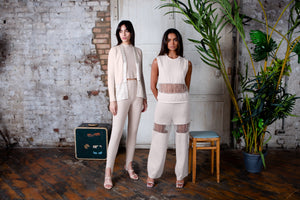 Crystal Chain Embellished Pants