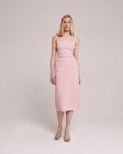 Load image into Gallery viewer, Pink Embellished Jacquard Skirt
