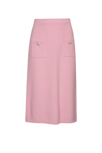 Pink Embellished Jacquard Skirt
