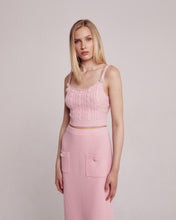 Load image into Gallery viewer, Pink Embellished Jacquard Skirt
