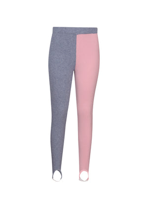 Pink And Grey Colour Block Ribbed Stirrups