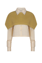 Load image into Gallery viewer, Chartreuse Knit Cape Shirt
