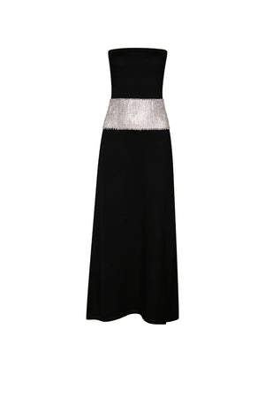 Black Embellished Tube Dress