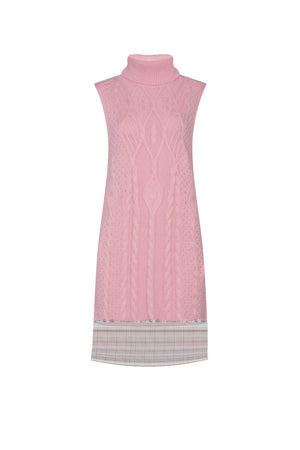 Pink Crystal Embellished Sleeveless Dress
