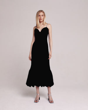 Black Long Ruffle Dress