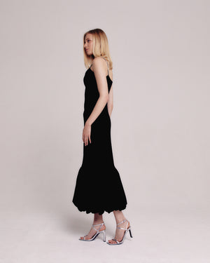 Black Long Ruffle Dress