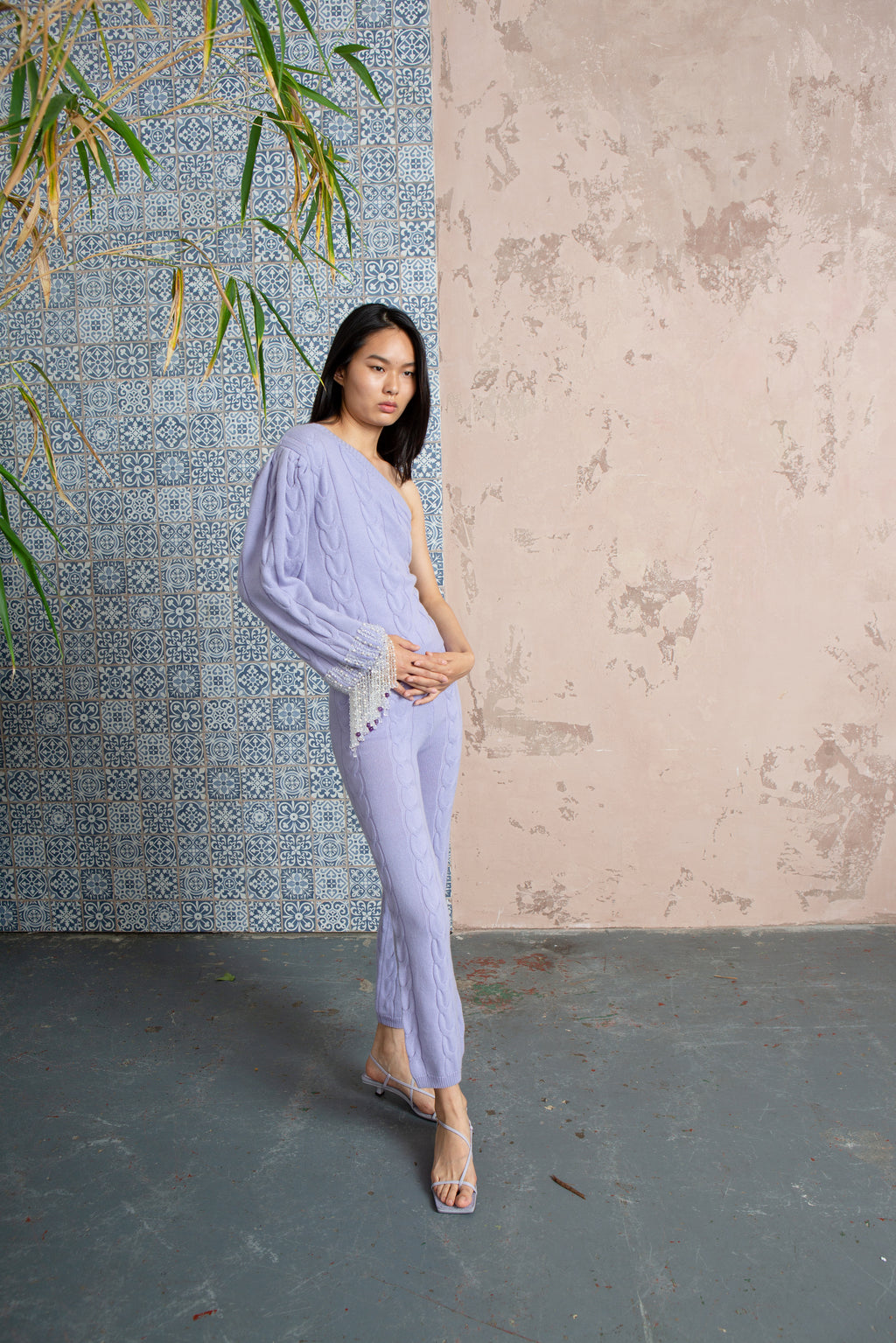 Embellished Single Sleeve Top