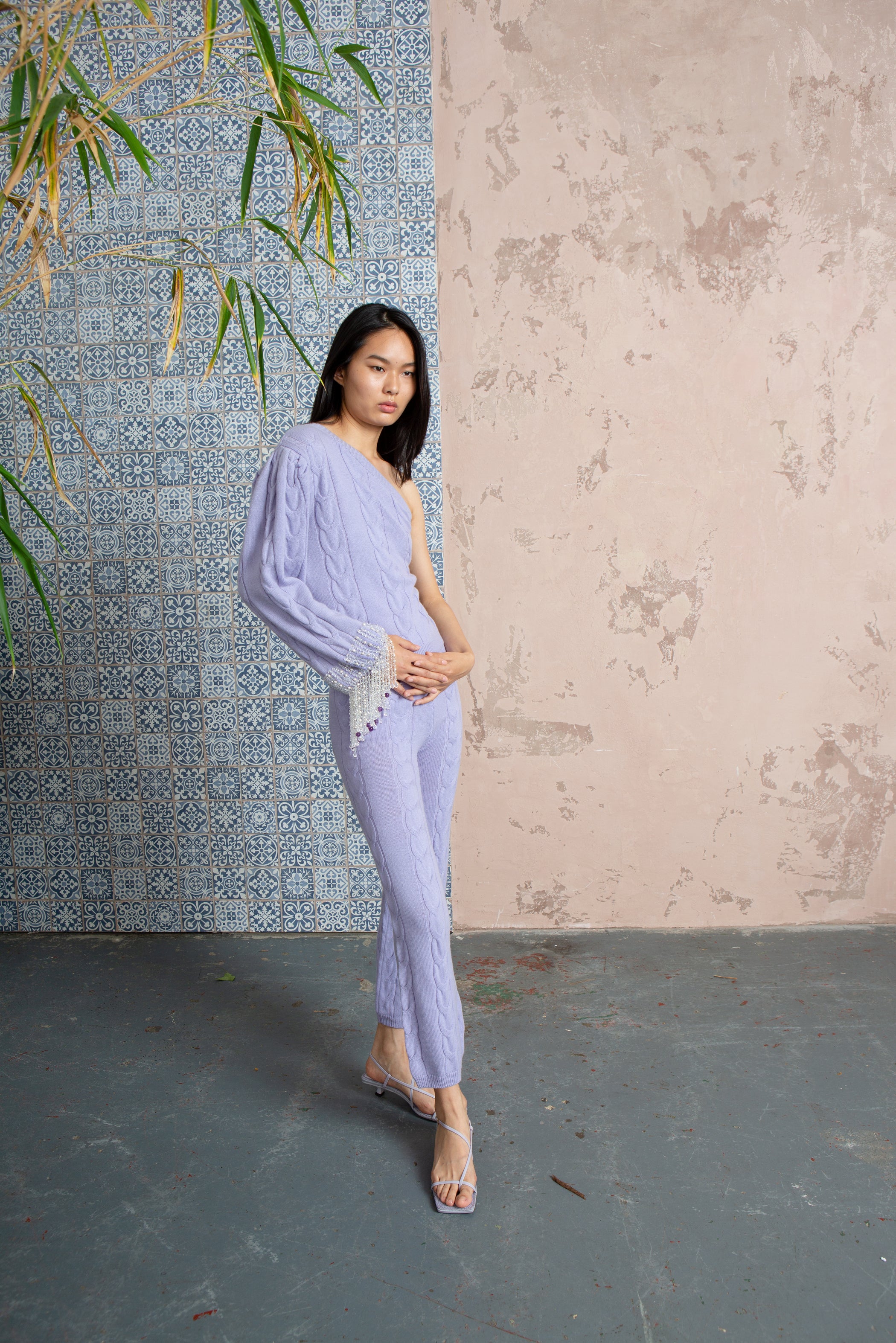 Embellished Single Sleeve Top