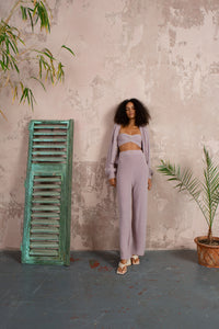 Rose Embellished Flared Pants