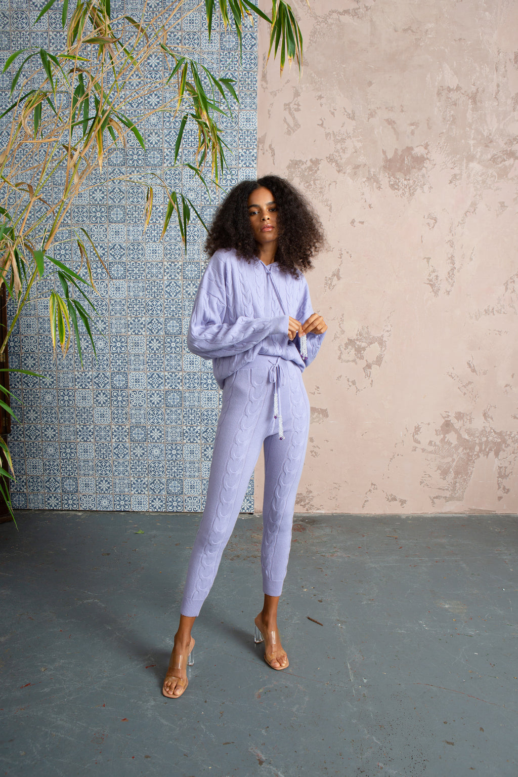 Embellished Cable Jogger Pants