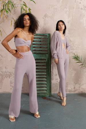 Rose Embellished Flared Pants