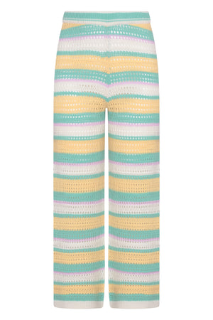 Cream, Green, Yellow & Pink Crochet Pants