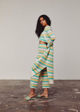 Load image into Gallery viewer, Cream, Green, Yellow &amp; Pink Long Crochet Cardigan
