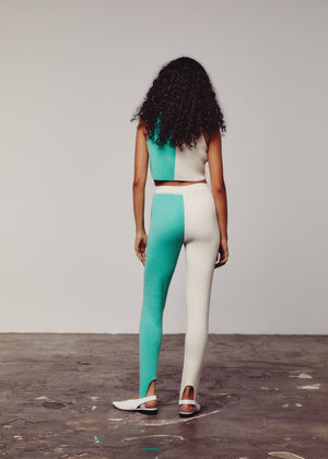 Cream & Green Colour Block Stirrups