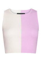 Load image into Gallery viewer, Cream &amp; Pink Colour Block Crop top
