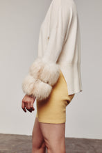 Load image into Gallery viewer, Cream Classic Sweater with Fox Fur Cuffs
