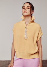 Load image into Gallery viewer, Yellow Sleeveless Zipped Sweatshirt
