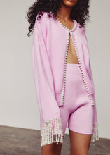 Load image into Gallery viewer, Pink Pearl-lined Cardigan
