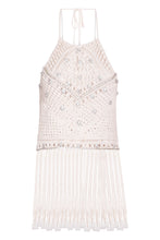 Load image into Gallery viewer, Cream Macrame Embellished Halter Neck Top
