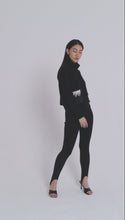 Load and play video in Gallery viewer, Black Embellished Pocket Sweater
