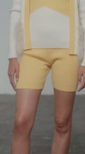 Load and play video in Gallery viewer, Cream &amp; Yellow Colour Block Cardigan with Fox Fur Pockets
